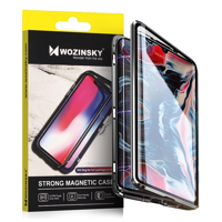 Wozinsky Full Magnetic Case Full Body Front and Back Cover with built-in glass for Samsung Galaxy A32 4G black-transparent
