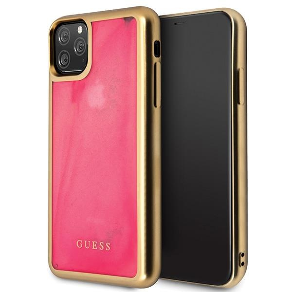 Guess GUHCN65GLTRPI iPhone 11 Pro Max pink / pink hard case Glow in the Dark Sand Matte