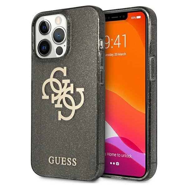 Guess GUHCP13XPCUGL4GBK iPhone 13 Pro Max 6,7" czarny/black hard case Glitter 4G Big Logo