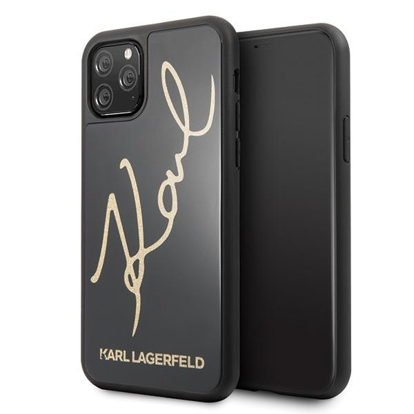 Karl Lagerfeld KLHCN58DLKSBK iPhone 11 Pro black / black hard case Signature Glitter
