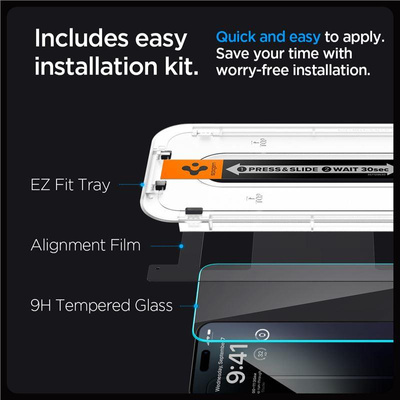 [RETURNED ITEM] TEMPERED GLASS Spigen GLAS.TR "EZ FIT" 2-PACK IPHONE 15 PRO MAX CLEAR