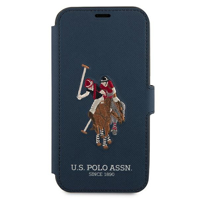 Etui U.S. Polo Assn. Embroidery Collection na iPhone 12 / iPhone 12 Pro - granatowe