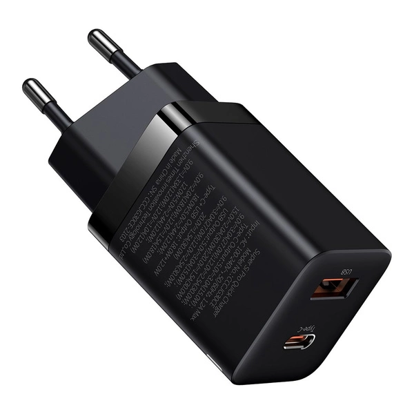 Baseus Super Si Pro fast charger USB / USB Type C 30W Power Delivery Quick Charge black (CCSUPP-E01)