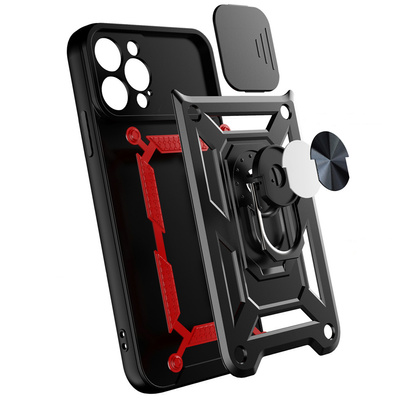 Hybrid Armor Camshield Hülle für iPhone 14 Plus gepanzerte Hülle mit Kameraabdeckung Pink