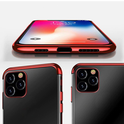 Clear Color Case Gel TPU Electroplating frame Cover for iPhone 13 mini black