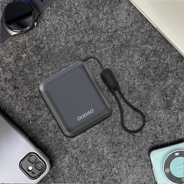 Powerbank Dudao K22+ 10000mAh 22.5W USB-C with pendant/cable - gray