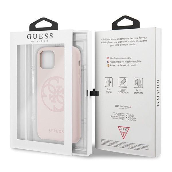 Guess, GUHCN58LS4GLP iPhone 11 Pro hellrosa/hellrosa Hartschale Silikon 4G Ton in Ton