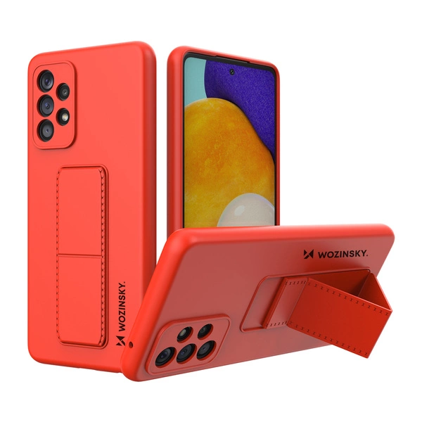 Wozinsky Kickstand Case silicone stand cover for Samsung Galaxy A73 red