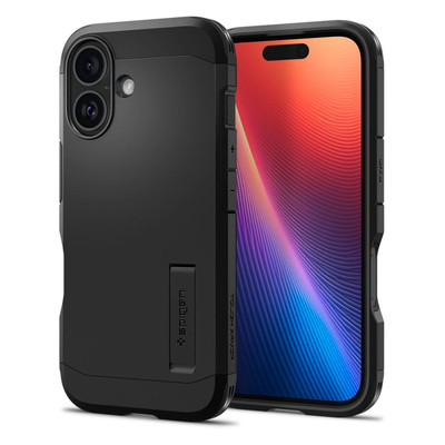 Spigen Tough Armor MagSafe Hülle mit Ständer für iPhone 16 Plus – Schwarz