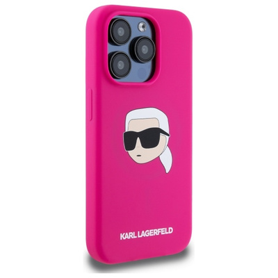 Karl Lagerfeld KLHMP15XSKHPPLF iPhone 15 Pro Max 6.7&quot; fuchsia/fuschia hardcase Silicone Karl Head Print MagSafe