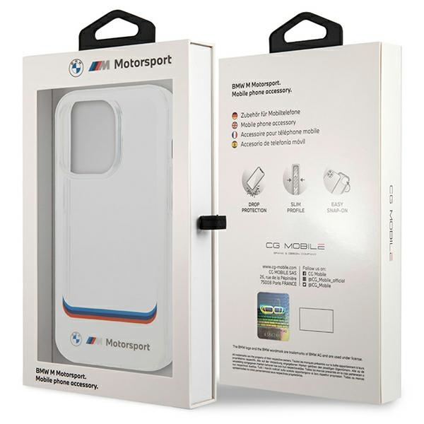 Etui BMW Transparent Center na iPhone 14 Pro Max 6,7" - białe