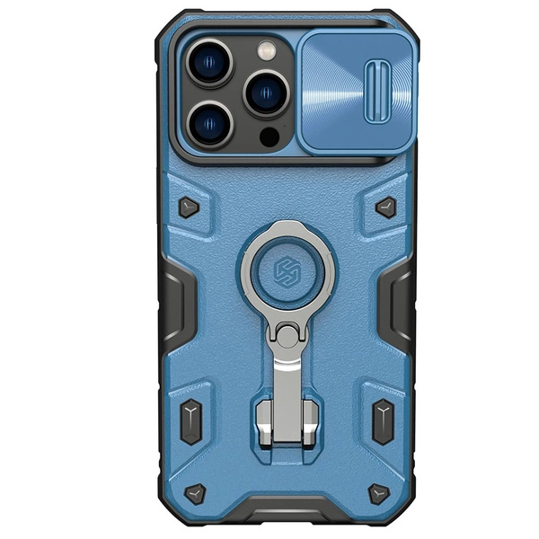 Nillkin CamShield Armor Pro Magnetic Case etui iPhone 14 Pro Max magnetyczny pokrowiec MagSafe z osłoną na aparat niebieskie