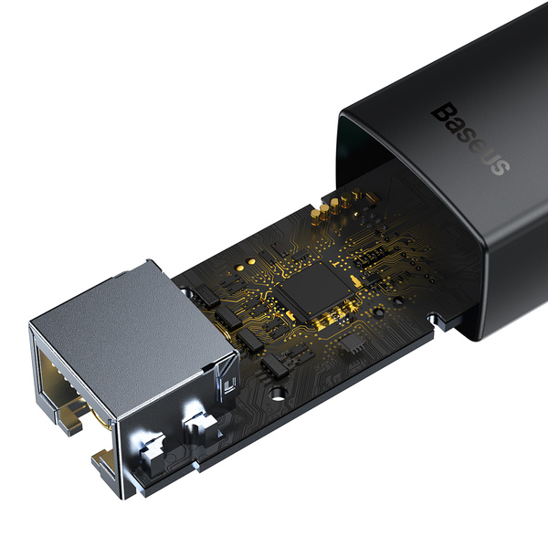 Baseus Lite Series Adapter USB Typ A - RJ45 LAN Buchse 100Mbps schwarz (WKQX000001)