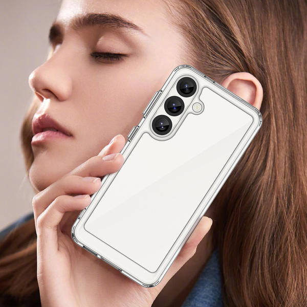 Etui Outer Space Case na Samsung Galaxy S25 Edge pokrowiec z elastyczną ramką - przezroczyste