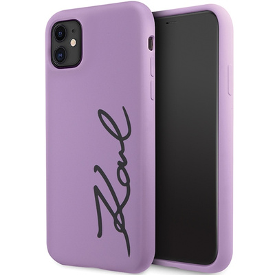 Karl Lagerfeld KLHCN61SKSVGU iPhone 11 / Xr 6,1" lila/lila Hardcase Silikon Signature