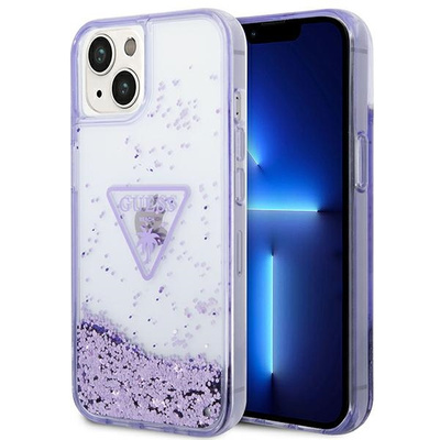 Guess Liquid Glitter Palm Collection case for iPhone 14 Plus 6.7&quot; - purple