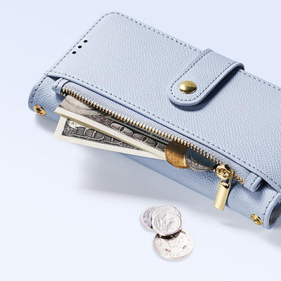 Dux Ducis Lawa iPhone 16e Leather Case with Detachable Magnetic Wallet - Blue