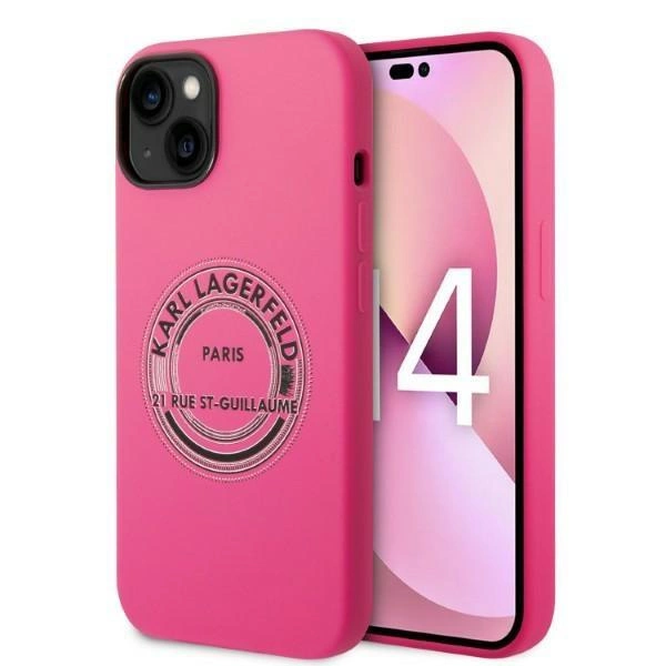 Karl Lagerfeld KLHCP14SSRSGRCF Custodia rigida per iPhone 14 6.1&quot; rosa / rosa Silicone RSG