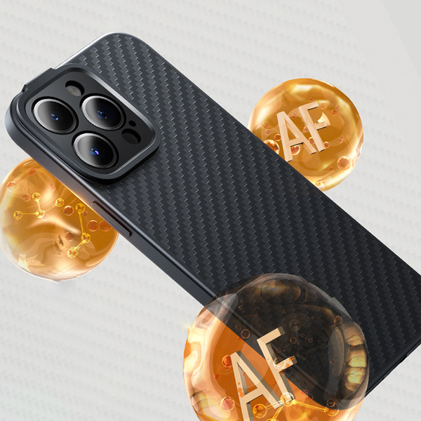 Gepanzerte Hülle für iPhone 14 Pro Max, kompatibel mit MagSafe Baseus Kunstfaser-Hartglas – Schwarz