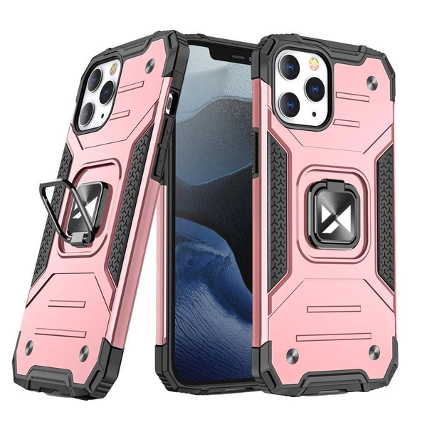 Wozinsky Ring Armor robuste Hybrid-Hülle + Magnethalterung für iPhone 13 Pro rosa