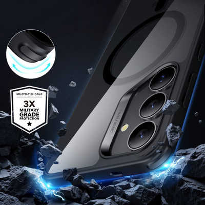 ESR Classic Hybrid Halolock MagSafe Hülle für Samsung Galaxy S25+ - Durchsichtig Schwarz