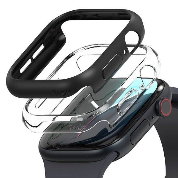 Etui Ringke Slim 2-pack na Apple Watch 10 42 mm - przezroczyste i czarny mat