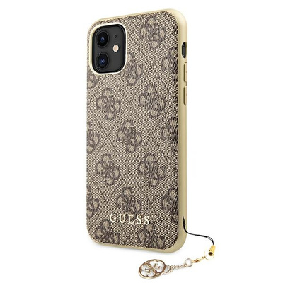 Guess GUHCN61GF4GBR iPhone 11 6.1&quot; / Xr braun/braune Hartschale 4G Charms Collection