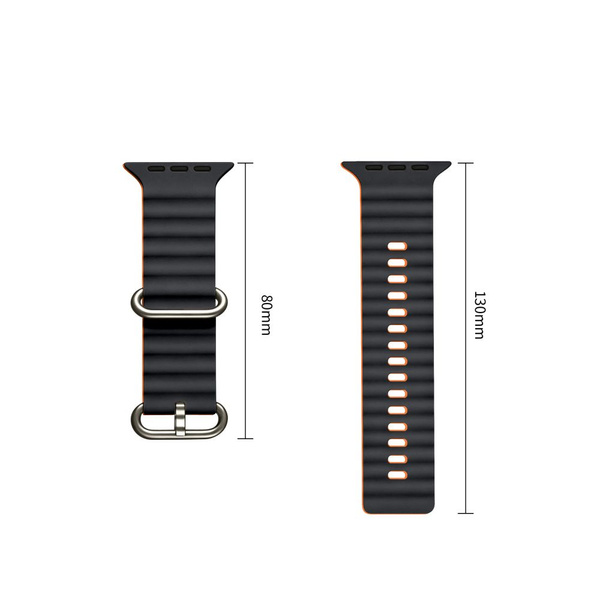 Tech-Protect IconBand Pro Strap for Apple Watch 4 / 5 / 6 / 7 / 8 / 9 / SE / Ultra 1 / 2 (42/44/45/49 mm) - Orange-Black