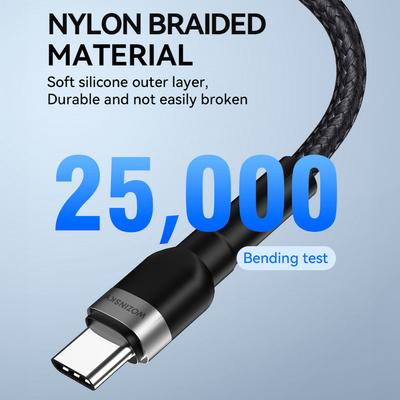 Wozinsky WNBCC1 USB-C / USB-C PD 65W Kabel 1 m - Schwarz
