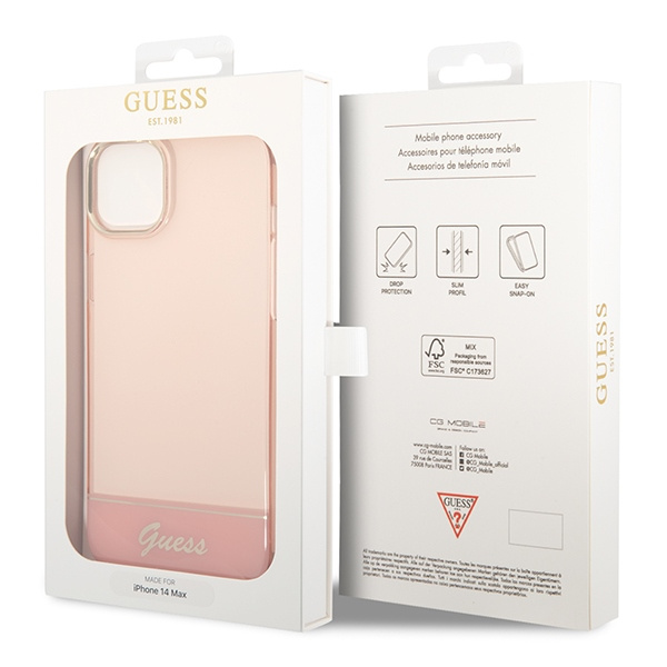 Guess GUHCP14MHGCOP iPhone 14 Plus 6,7 &quot;rosa / rosa Hardcase Durchscheinend