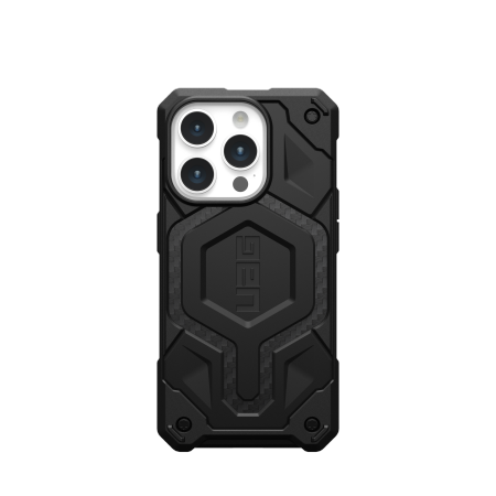 UAG Monarch Pro Hülle mit MagSafe für iPhone 15 Pro – schwarzer Carbon