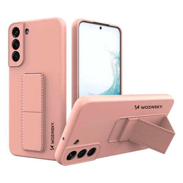 Wozinsky Kickstand Case silikonowe etui z podstawką etui Samsung Galaxy S22+ różowe