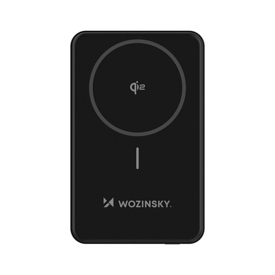 Powerbank Wozinsky WLWP-10KA0Y3S 22.5W PD Qi2 10000 mAh, with stand, 1x USB-A, 1x USB-C - black