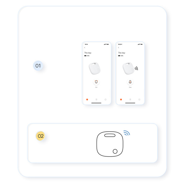Baseus T2 Pro smart GPS tracker for children's handbag keys white (FMTP000002)