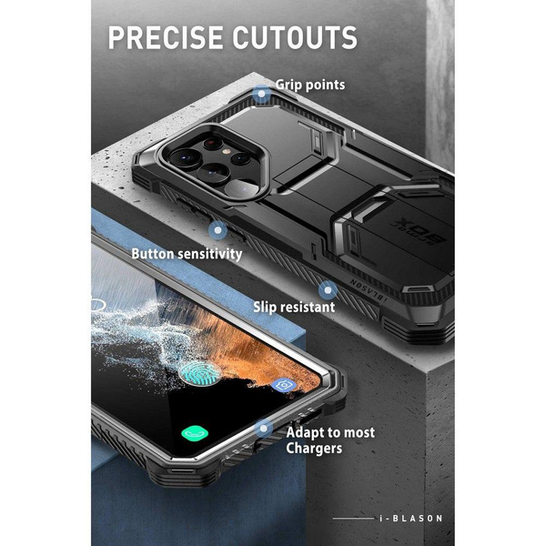IBLSN ArmorBox Supcase Hülle für Samsung Galaxy S23 Ultra – Schwarz
