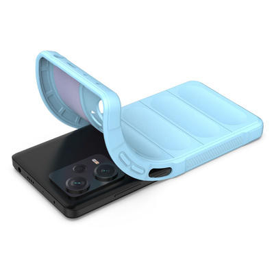 Magic Shield Case für Xiaomi Redmi Note 12 Pro+ flexible Panzerhülle Hellblau