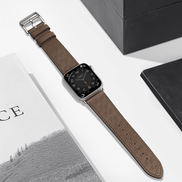 Armband Leder für Apple Watch 38 / 40 / 41 mm Band Armband - dunkelbraun