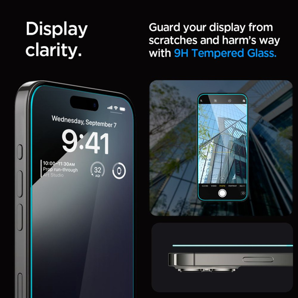 Spigen Glas.tR EZ Fit gehärtetes Glas für iPhone 15 Pro