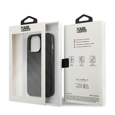 Karl Lagerfeld Perforated Allover iPhone 13 Pro Max 6,7&quot; Hülle - Schwarz