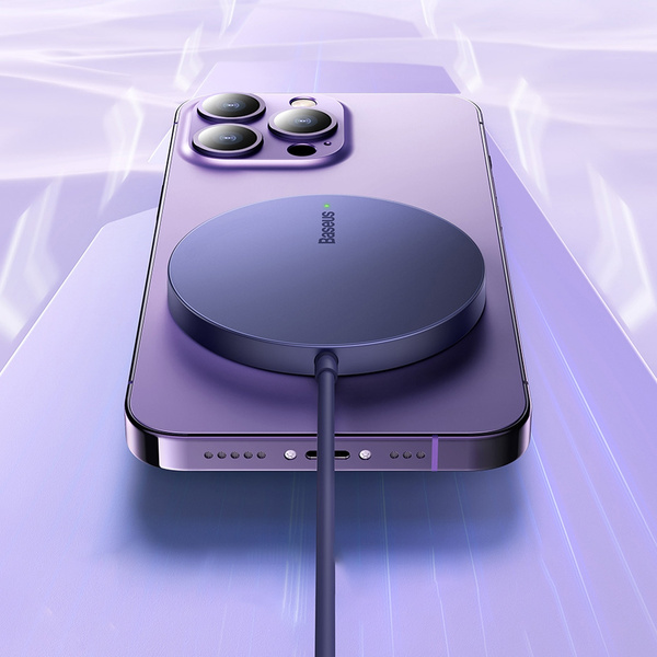 Baseus Simple Mini3 magnetic charger MagSafe Qi 15W purple