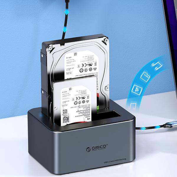 Stacja dokująca Orico 6646C3-C na 4 dyski z funkcją klonowania offline 2,5"/3,5" SATA HDD/SSD - szara
