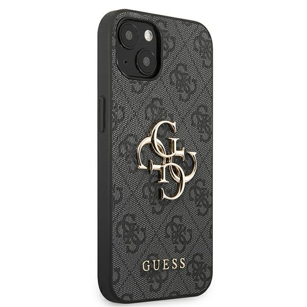 Guess GUHCP13M4GMGGR iPhone 13 / 14 / 15 6,1&quot; grau/graues Hardcase 4G Big Metal Logo