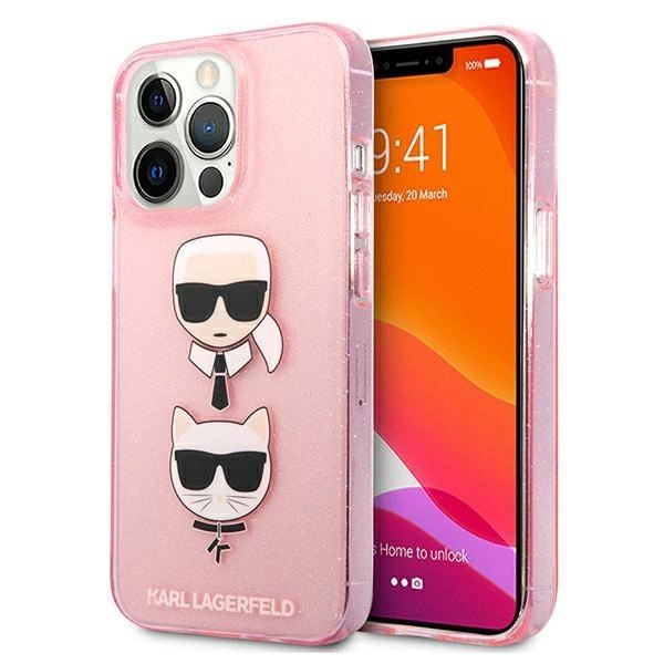 Karl Lagerfeld KLHCP13LKCTUGLP iPhone 13 Pro / 13 6,1" różowy/pink hardcase Glitter Karl's & Choupette