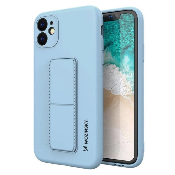 Wozinsky Kickstand Case Silicone Stand Cover for Samsung Galaxy A32 4G Light Blue