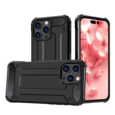 Etui Hybrid Armor pancerne na iPhone 16 Pro - czarne