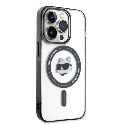 Karl Lagerfeld IML Choupette's Head MagSafe-Hülle für iPhone 15 Pro – transparent
