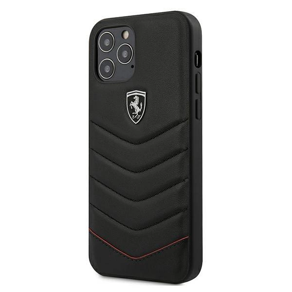 Ferrari FEHQUHCP12LBK iPhone 12 Pro Max 6.7&quot; schwarz/schwarz Hardcase Off Track Quilted