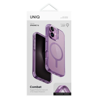 Uniq Combat iPhone 16 6,1&quot; Hülle Magclick Charging rosa/traubenrosa