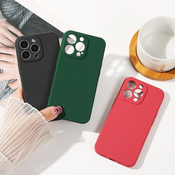 Silicone case etui iPhone 13 Pro Max silikonowy pokrowiec czarne