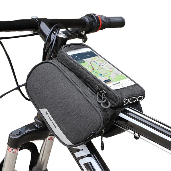 Wozinsky Rahmen Fahrradtasche + abnehmbare Handyhülle bis 6,5" 1,5l schwarz (WBB7BK)